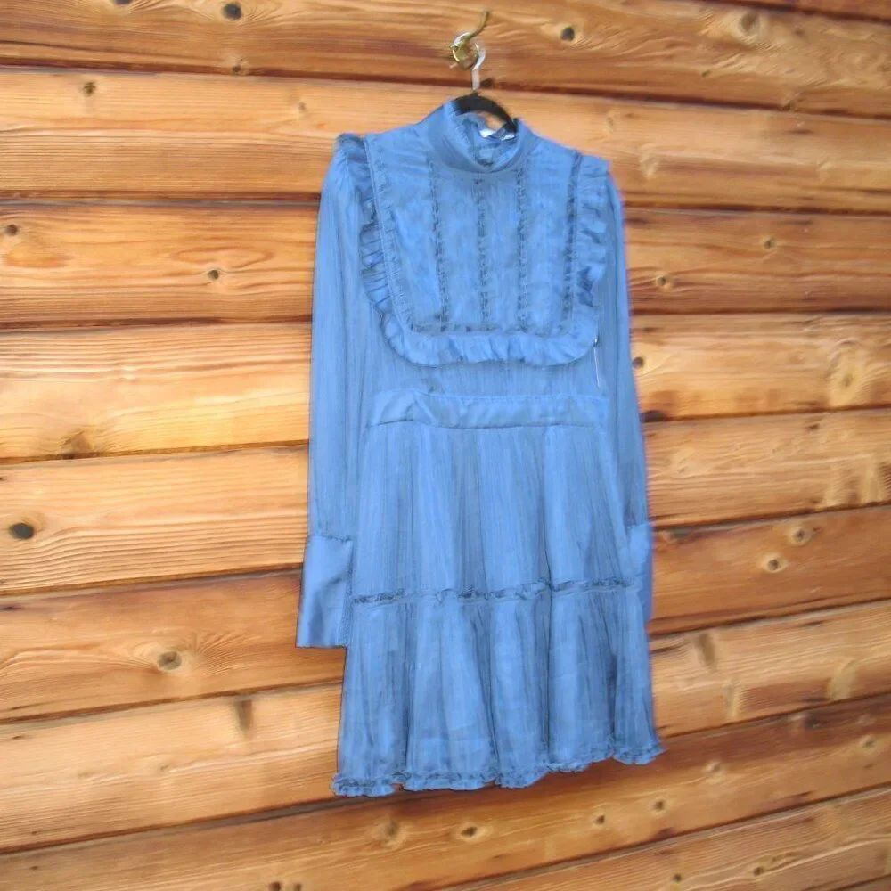 NWT Hunter Bell Ruffle Long Sleeve Mini Dress - Picture 6 of 12